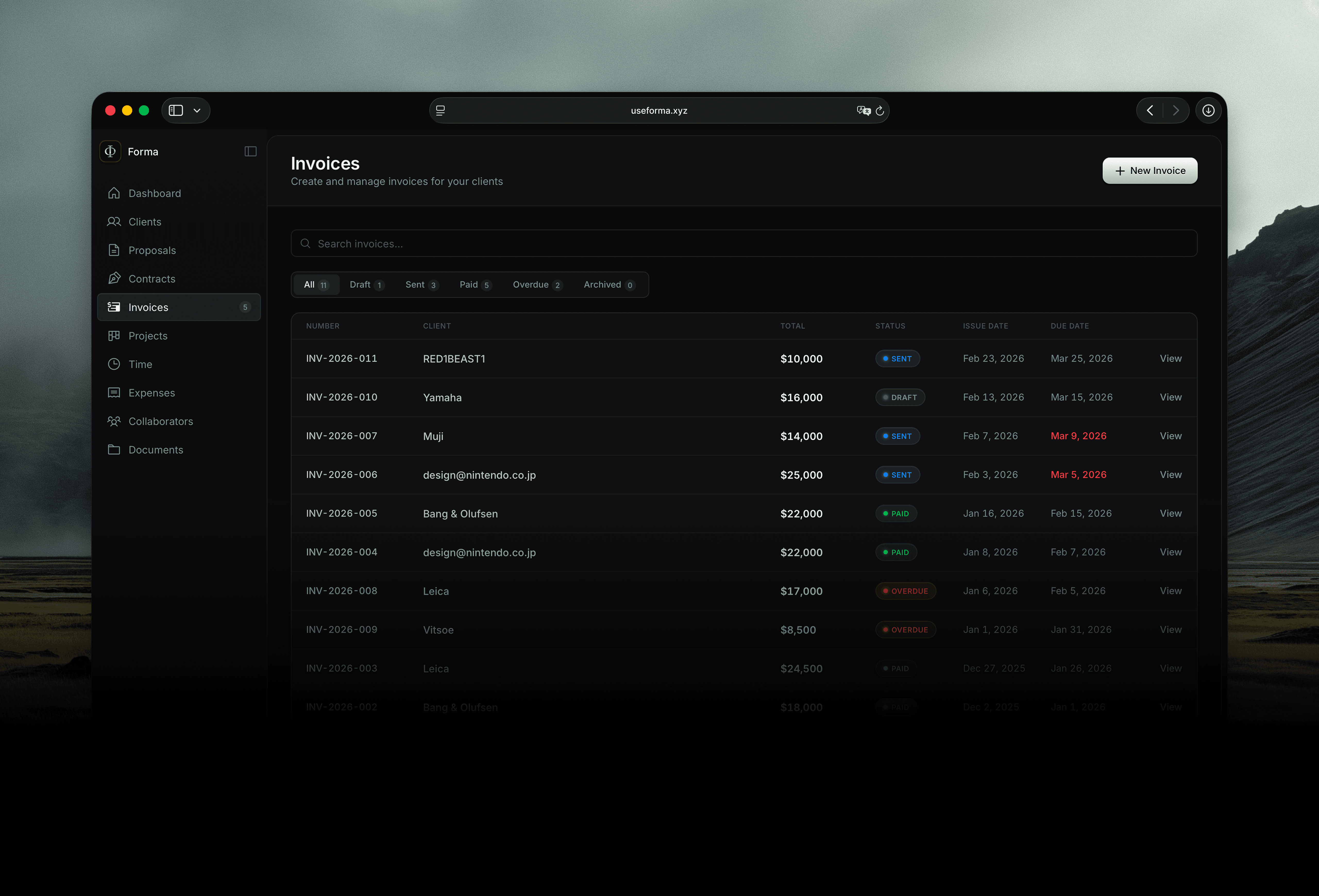 Invoicing in Verum